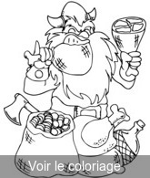 Coloriage Viking en plein banquet | Toupty.com