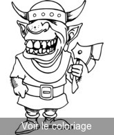 Coloriage Viking qui fait peur | Toupty.com