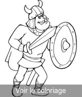 Coloriage Jeune guerrier viking prêt au combat | Toupty.com