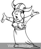 Coloriage Femme de viking qui chante | Toupty.com