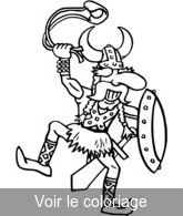 Coloriage Viking armé d'une fronde | Toupty.com