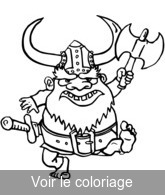 Coloriage Viking brandissant une hache | Toupty.com