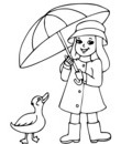 fille botte parapluie canard