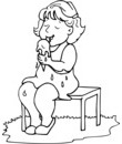 fille déguste glace assise