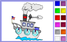 bateau vapeur cheminée fume