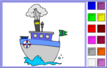 bateau blanc et bleu drapeau vert