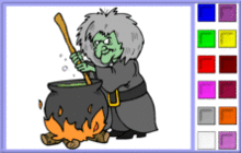 Halloween sorcière préparation potion maléfique