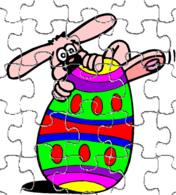 Lièvre avec un œuf de Pâques - puzzle en ligne